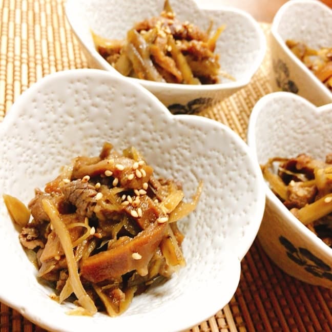 牛しぐれ煮アレンジin岩船麸